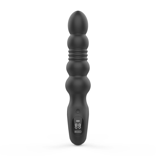 Анальний вібратор із пульсацією чорний Loviss Thor Thrusting Anal Plug 2 мотора - 2