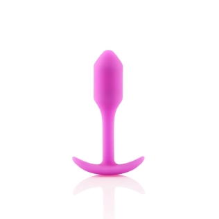 Анальная пробка со смещенным центром тяжести B-vibe для интимных игр 8.6 х 2.2 см розовая