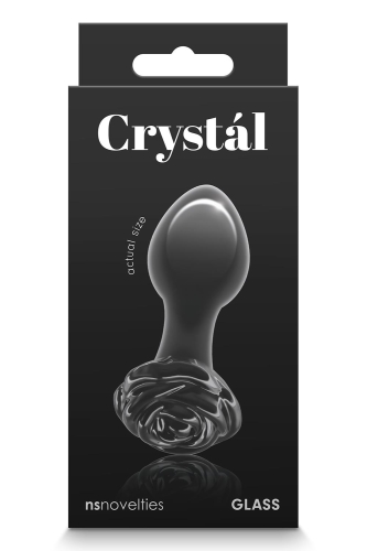 Анальний скляний затор чорного кольору NS Novelties Crystal rose - 2