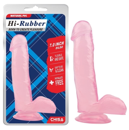 Фалоімітатор 17,5 / 3,6 см на присоску реалістичний рожевий CHISA 7.0 Inch Dildo Pink - 1