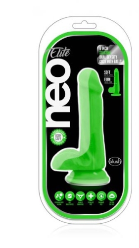 Фалоімітатор 12/3,5 см силіконовий Зелений на присоску NEO ELITE COCK - 4