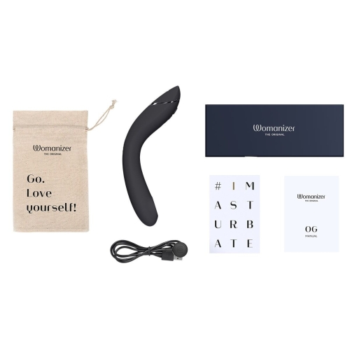 Вибратор для точки G с вакуумной стимуляцией зеленого цвета Womanizer OG Dark Grey - 7