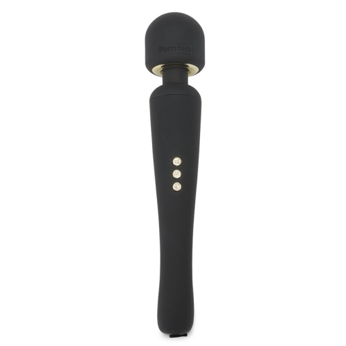 Вібромасажер Wand для інтимних зон з трьома насадками чорний Pornhub Spell Wand Set - 4