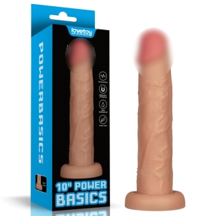 Реалістичний вібратор на присосці тілесного кольору Lovetoy Vibrating Power Basics Cock 10.0