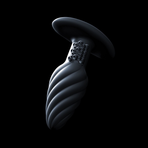 Анальная пробка рельефной форми с вибрацией Dorcel SPIN PLUG черная - 7