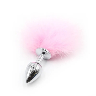 Анальний корок з рожевим гарматою Metal Plug Pink Tail