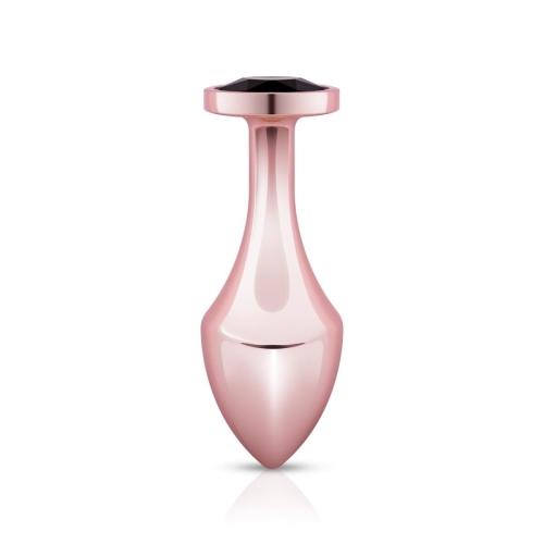 Анальна пробка золотиста із чорним кристалом Rosy Gold Nouveau Butt Plug - 2