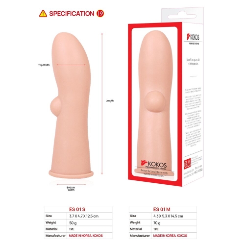 Насадка на член телесного цвета Kokos Extreme Sleeve ES.01 размер S - 4