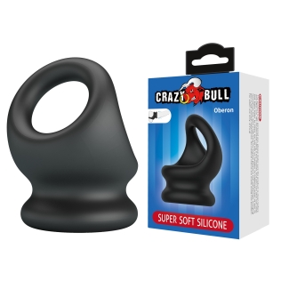 Эрекционное кольцо на член с кольцом для мошонки силиконое черное LYBAILE Crazy Bull Oberon