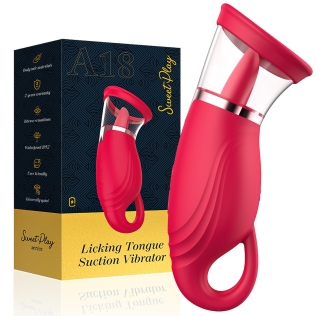 Вакуумный стимулятор з язычком Erospace Licking Tongue Suction Vibrator Sweet Play A18