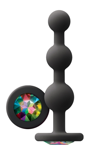 Анальная пробка с радужным кристаллом GLAMS RIPPLE RAINBOW GEM - 1
