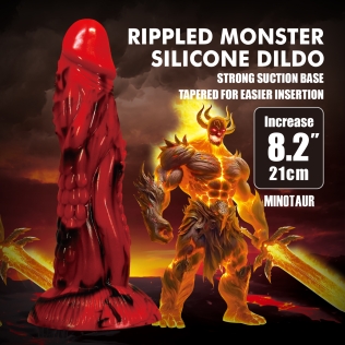 Фаллоимитатор силиконовый на присоске красный Baile Power Monsters Minotaur 