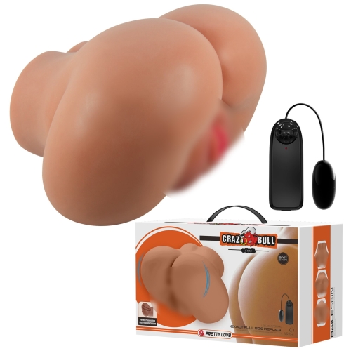 Мастурбатор Анус и Вагина с вибрацией бежевого цвета Lybaile Crazy Bull Luna Latinos soft skin - 1
