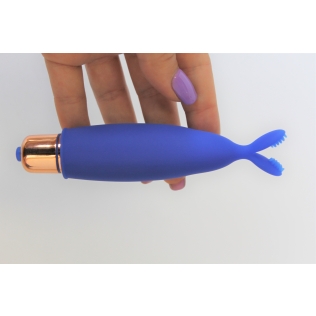 Вібропуля-насадка на палець для клітора силіконова SWEET TOYS L 10 см d 2,7 см синя