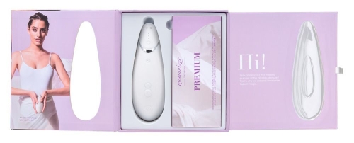 Вакуумний кліторальний масажер з автопілотом білий Womanizer Premium - 7