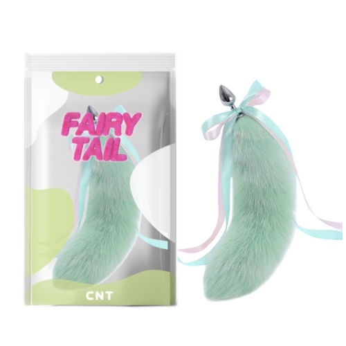 Анальная пробка с зеленым меховым хвостом Agile Foxs Tail Plug 18.5 - 1