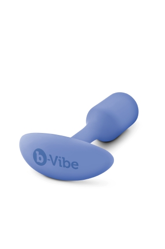 Анальна пробка із зміщеним центром ваги B-vibe 8.6 х 2.2 см фіолетова - 4