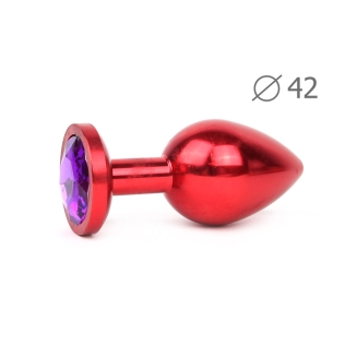 Анальна пробка з фіолетовим кристалом RED PLUG LARGE L 93 мм d 42 мм Вага 170г