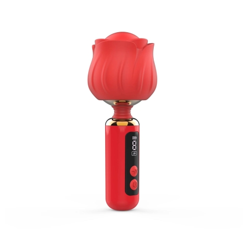 Вібромасажер голівка у вигляді червоної троянди Loviss Rose Mini Massage Wand Vibrator 9 режимів - 3