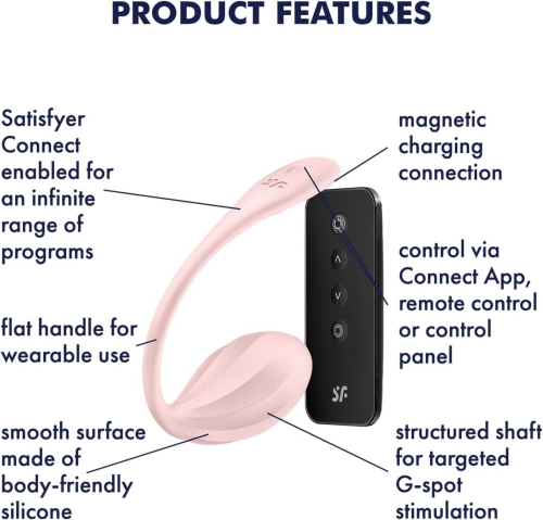 Віброяйце з пультом управління рожевого кольору Satisfyer Shiny Petal Connect App - 6