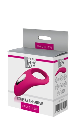 Эрекционное виброкольцо на член розовое RINGS OF LOVE COUPLES ENHANCER MAGENTA - 2