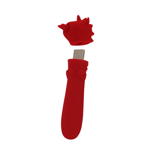 Вибропуля единорожка для клитора бордового цвета Unihorn USB Bullet Blaze Diablo - 2
