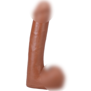 Фаллоимитатор реалистичный на съемной присоске бежевый Doc Johnson The Realistic Cock ULTRASKYN - 9 Inch with Balls Caramel