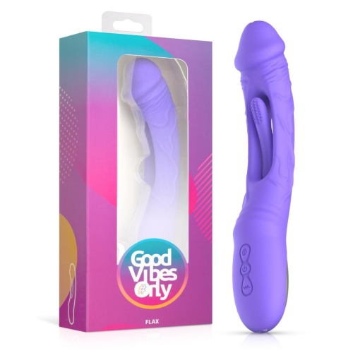 Вибратор для точки G фиолетовый Good Vibes Only Flax Vibrating Dildo with G-Spot - 8