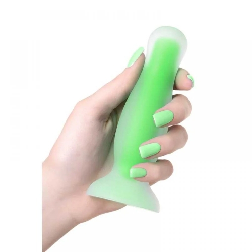 Анальная пробка светящаяся салатового цвета Loveshop - 3