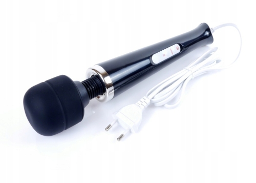 Вібромасажер Ванд у формі мікрофона чорного кольору Boss series Magic Massager Wand Cable - 2
