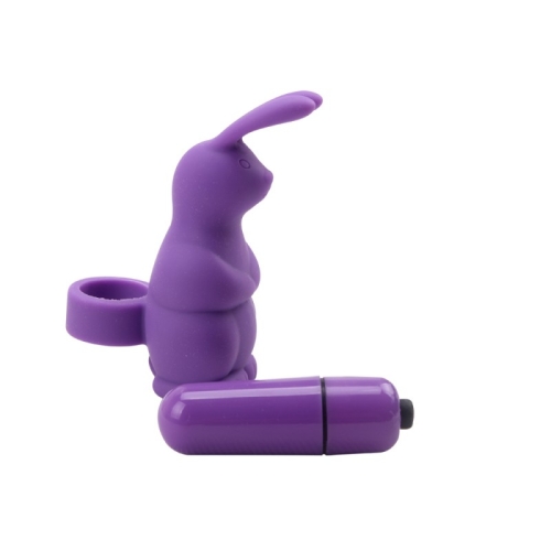 Клиторальный стимулятор на палец фиолетового цвета Chisa Sweetie Rabbit - 2