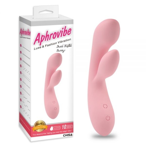 Вібратор із відростком для клітора рожевого кольору Chisa Dual Fulfill Bunny - 1
