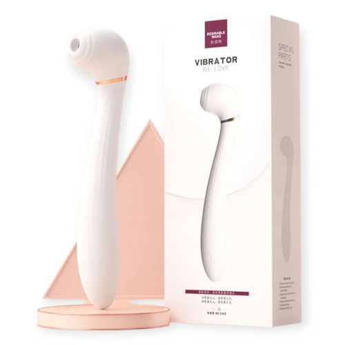 Вібромасажер Ванд з вакуумом та вібрацією колір білий We love Desirable wand - 1