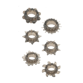 Набір ерекційних кілець для пеніса MENZSTUFF 6PC STRECHEABLE RING SET