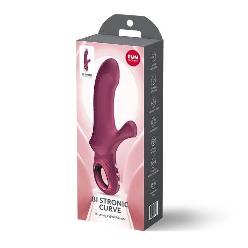 Пульсатор для точки G с отростком для клитора бордового цвета Fun Factory Bi Stronic Curve - 10