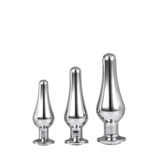 Набор анальных пробок конической формы Dream Toys GLEAMING LOVE PLEASURE SET SILVER