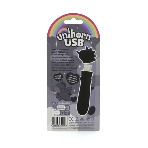 Вибропуля единорожка для клитора черного цвета Unihorn USB Bullet Wild Spirit - 5