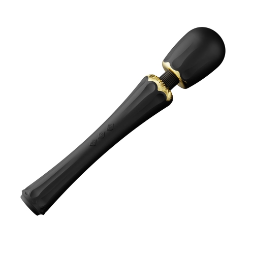 Вибромассажер Ванд в форме микрофона с насадками черного цвета Zalo Kyro Wand Turquoise - 3