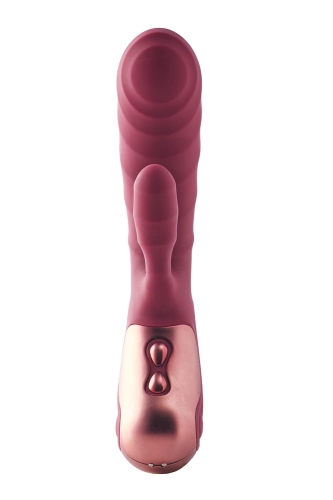 Вибратор с отростком для клитора красного цвета Dream Toys DINKY DUO VIBRATOR JIMMY K - 2