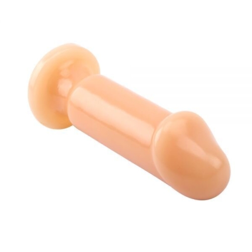 Анальна пробка на присоску тілесного кольору у вигляді пеніса Small slim dildo - 4