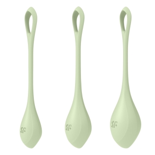 Набір вагінальних кульок Йоні намистин Satisfyer Yoni Power 2 Light Green, діаметр 2-2,5-3 см, Вага 22-44-73 гр
