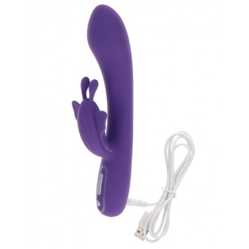 Вибратор с отростком для клитора бабочкой фиолетового цвета Toy joy Fabulous Butterfly Vibrator - 3