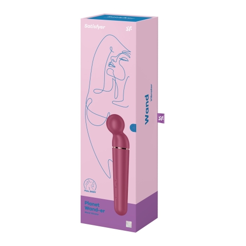 Вибромассажер для стимуляции интимных зон бордового цвета Satisfyer Planet Wand-er - 6