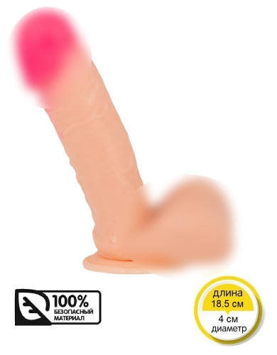 Фаллоимитатор 15,2/4 см силиконовый на присоске Brazzers DWS032 18.5 (общая) см х 4 см - 1