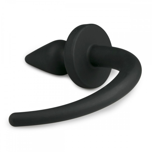 Анальная пробка с черным хвостиком собачки EASYTOYS - 3
