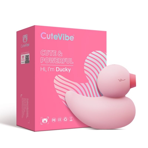 Вакуумний кліторальний стимулятор у вигляді качки рожевого кольору CuteVibe Ducky - 4