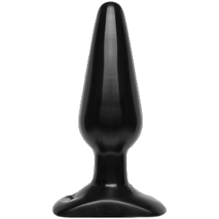 Анальная пробка виниловая с гибкой ножкой Doc Johnson Smooth Classic Medium - Black L 12,1 см D 3,8 см