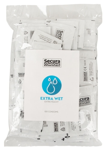 Презервативы в обильной смазке из натурального латекса прозрачные Secura Extra Wet 1 штука - 1