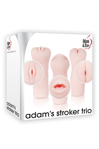 Набір мастурбаторів Вагіна Анус та Рот тілесного кольору Adam &amp;amp; Eve Stroker trio flesh 3 штуки - 2