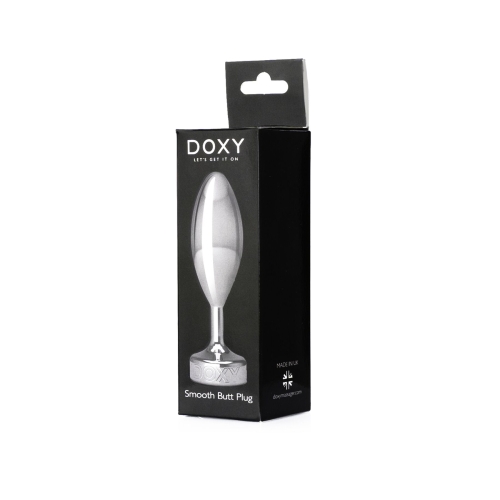 Анальна пробка гладка металева сріблястого кольору Doxy - 5